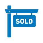 blue realtor house sold sign